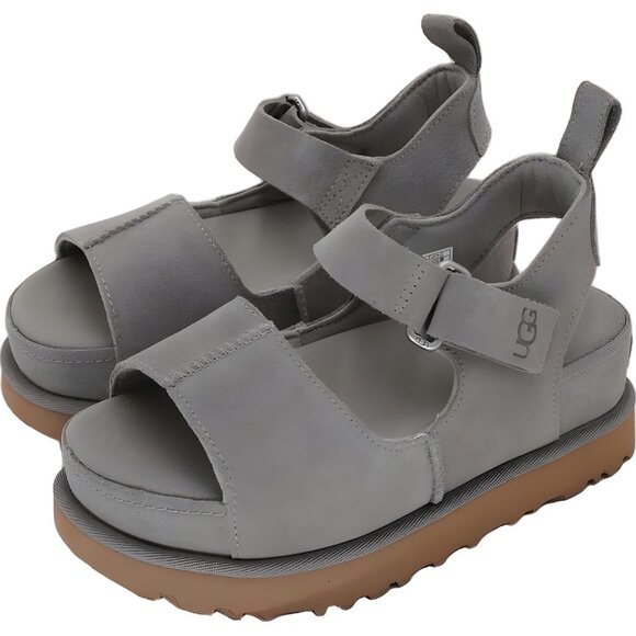 UGG Goldenstar Hi Slide Double Strap Smoke Plume Gray Sandals US 5.5M EU 36.5 - Picture 2 of 6